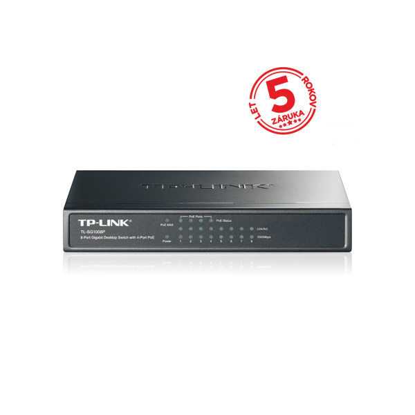 1-ip8-switch-poe TP-Link TL-SG1008P 8portový PoE switch – Obrázok 1