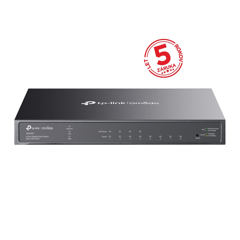 tl-sg2008p_1 TP-Link TL-SG2008P Omada 8portový gigabitový PoE+ switch – Obrázok 1