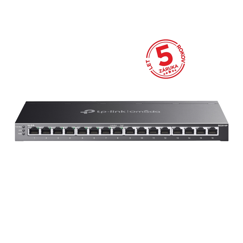 tl-sg2016p_1 TP-Link TL-SG2016P Omada 16 portový gigabitový PoE+ switch – Obrázok 1