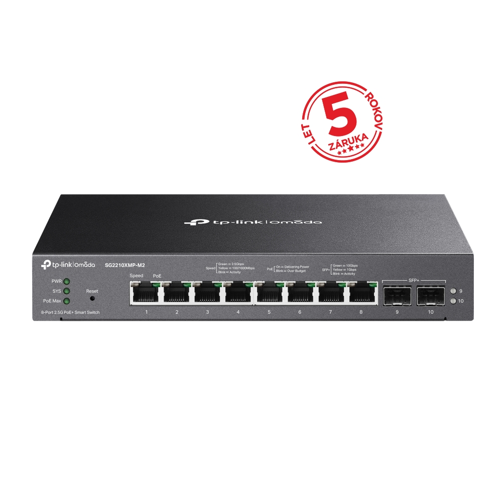 tl-sg2210xmp-m2 TP-Link TL-SG2210XMP-M2 Omada 10portový PoE+ switch – Obrázok 1
