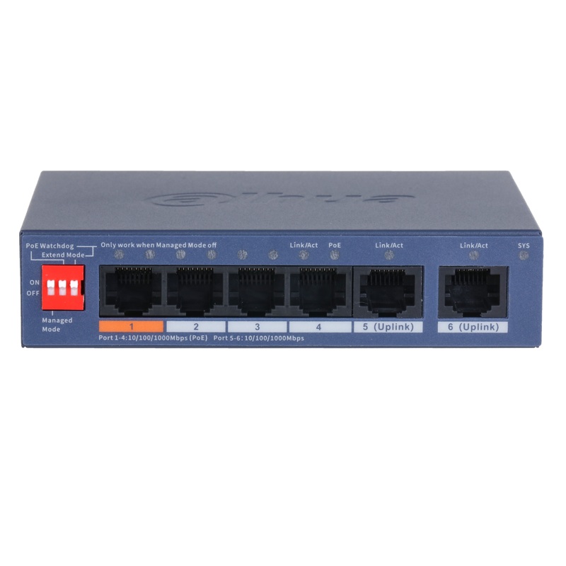 cs4006-4gt-60 Dahua CS4006-4GT-60 6-portový PoE switch – Obrázok 1